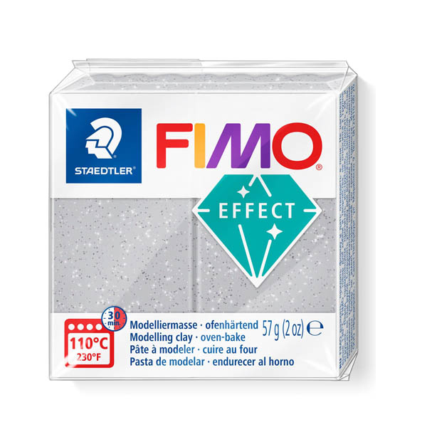 Пластика «FIMO Effect Glitter», 57 г. Цвет: Серебро с блестками