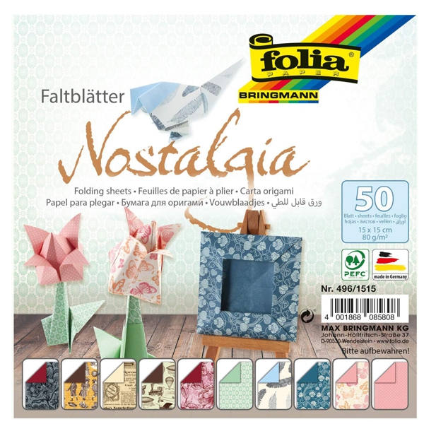 Folia папір для орігамі Folding Papers "Nostalgia" 80 гр, 15x15 см, 50 л  - фото 1