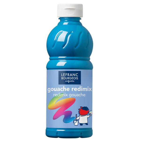 Краска гуашевая Lefranc Redimix 500 мл, Turquoise blue (Синяя бирюза)