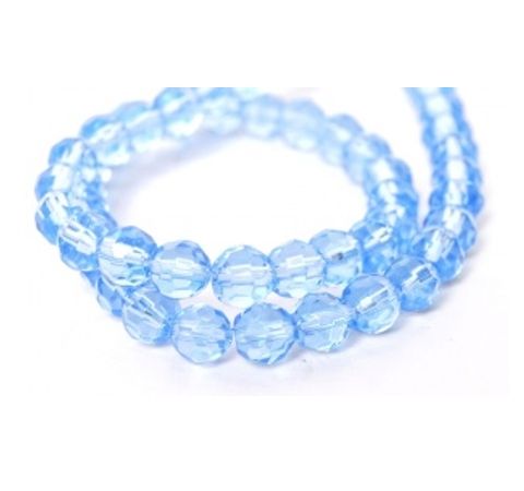 Стеклянные бусины, имитация хрусталя, Голубые, 6 мм (50 шт./уп.)