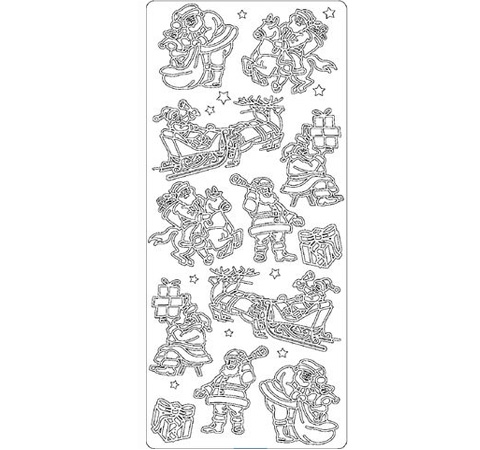 Наклейки «Упряжка Деда Мороза», 10*25 см, Золото