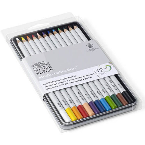 Winsor набір кольорових олівців, металу. пенал, Coloured pensil tin, 12 шт  - фото 2