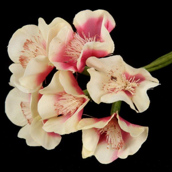 Букетик штучних квітів з тичинками 6 шт/уп., Кремово-рожеві 