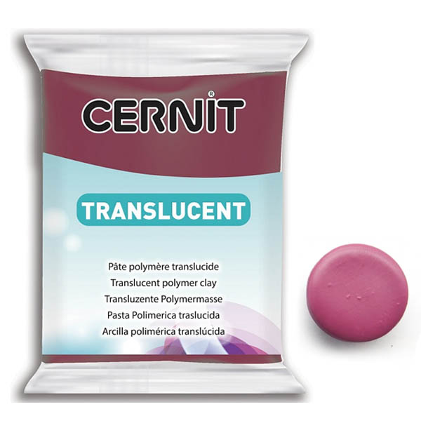 Полимерная глина Cernit TRANSLUCENT, прозрачная БОРДО, 56 гр.
