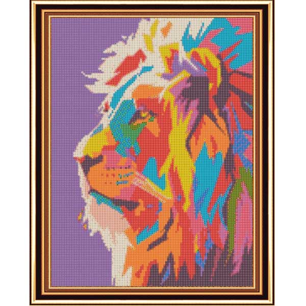 Алмазная мозаика на подрамнике SANTI «Величественный лев», 40х50 см - фото 2
