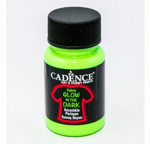 Cadence акрилова фарба для тканини люмінісцентна Fabric Glow In The Dark, колір ЗЕЛЕНИЙ, 50 мл 