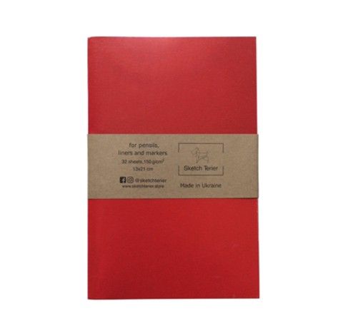 Скетчбук для маркеров, линеров и карандашей RED, А5 (13х21 см), 150 гр, 64 стр. SketchTerier