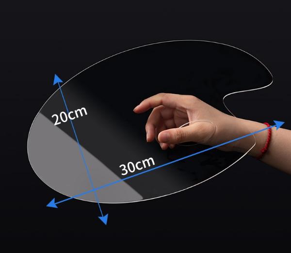 Палитра акриловая прозрачная, овальная, 20х30 см, толщина - 2 мм,
