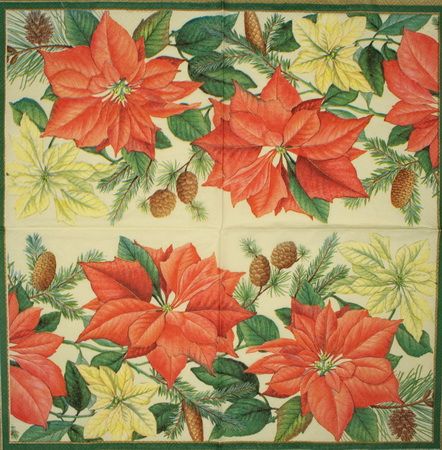 Салфетка Композиция с пуансеттией