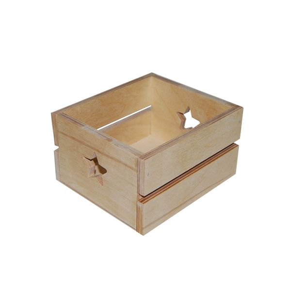 Дерев'яний рейковий ящик із зірками, 17х15х10 см 