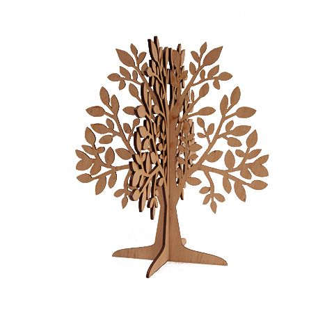 Дерев'яна заготовка "Дерево з 3D листям", 25х22,5 см 