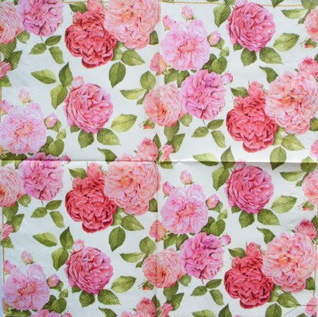 Салфетка  Розовые пионы