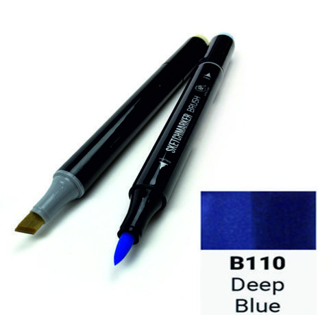 Маркер SKETCHMARKER BRUSH, колір ГЛУБОКИЙ СИНІЙ (Deep Blue) 2 пера: долото та м'яке, SMB-B110 