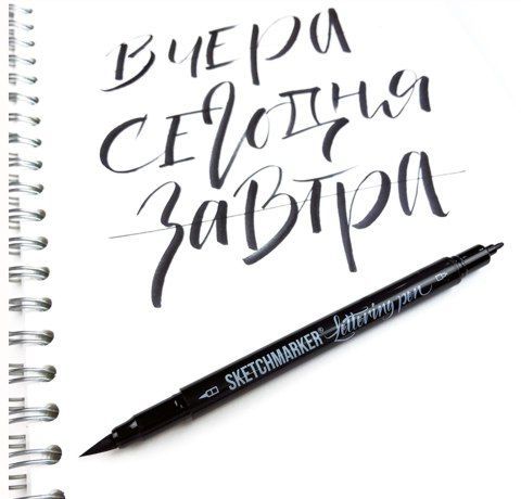 Брашпен SketchMarker Lettering Pen, ЧОРНИЙ  - фото 3