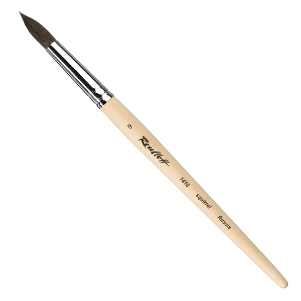 Кисть из волоса белки, 1410 «Roubloff» круглая, короткая ручка №9