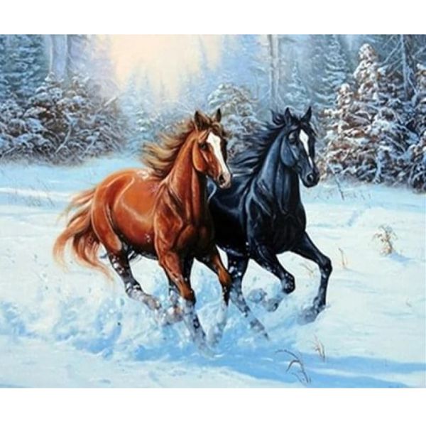 Алмазная мозаика на картоне Go to Art «Безумный бег» 5D, 21х25 см