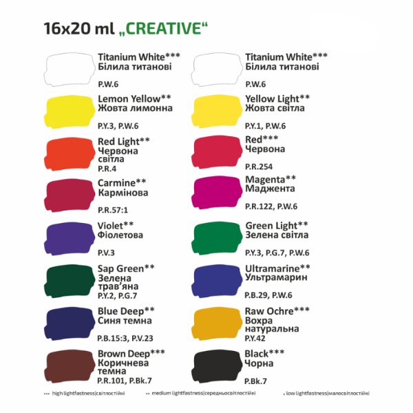 Набор гуашевых красок CREATIVE Rosa Studio, 16x20 ml - фото 3