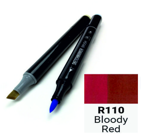 Маркер SKETCHMARKER BRUSH, цвет КРОВАВЫЙ КРАСНЫЙ (Bloody Red) 2 пера: долото и мягкое, SMB-R110