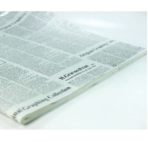 Упаковочная двусторонняя бумага «Газетка, белая» 52х75 см