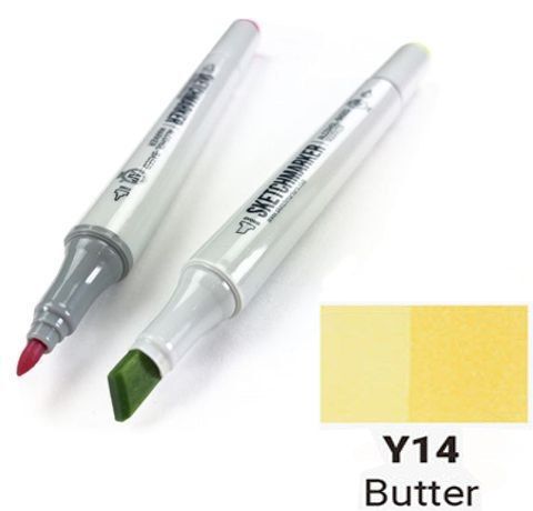 Маркер SKETCHMARKER, колір ОЛІЯ (Butter) 2 пера: тонке та долото, SM-Y014 