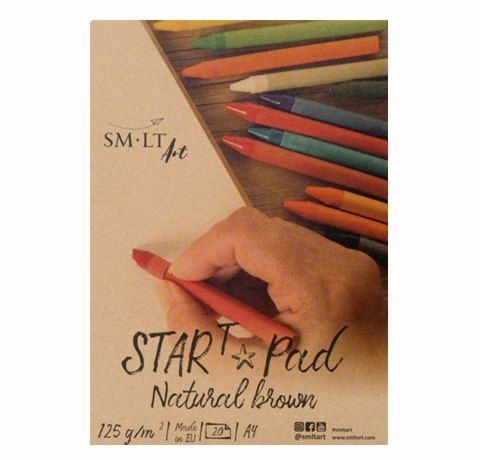 Альбом для эскизов STAR T (Kraft) А4, 125г/м2, 20л, коричневый цвет, SMILTAINIS