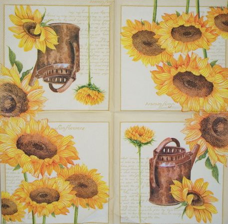 Салфетка   Три подсолнушка