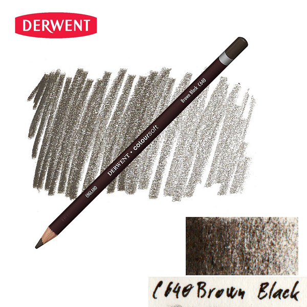 Олівець кольоровий Derwent Coloursoft (C640) Коричнево-чорний. 