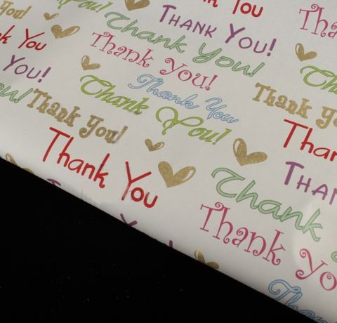Упаковочная односторонняя бумага «Thank You!» 50х70 см, 80 гр/м