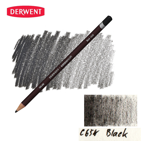 Карандаш цветной Derwent Coloursoft (C650) Черный.