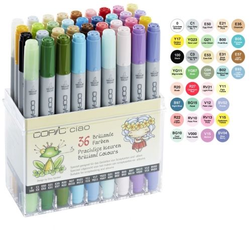 Copic набор маркеров Ciao Set Brilliant Colours (36 шт)