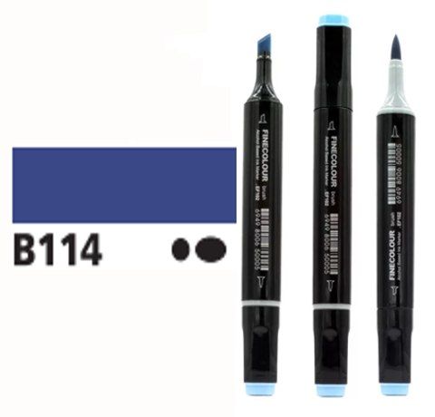 Маркер спиртовий Finecolour Brush 114 темно-синій B114 