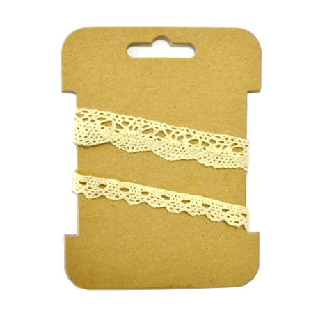 Кружевная лента, Кремовая, ширина - 1.5 см и 1 см, 2 метра