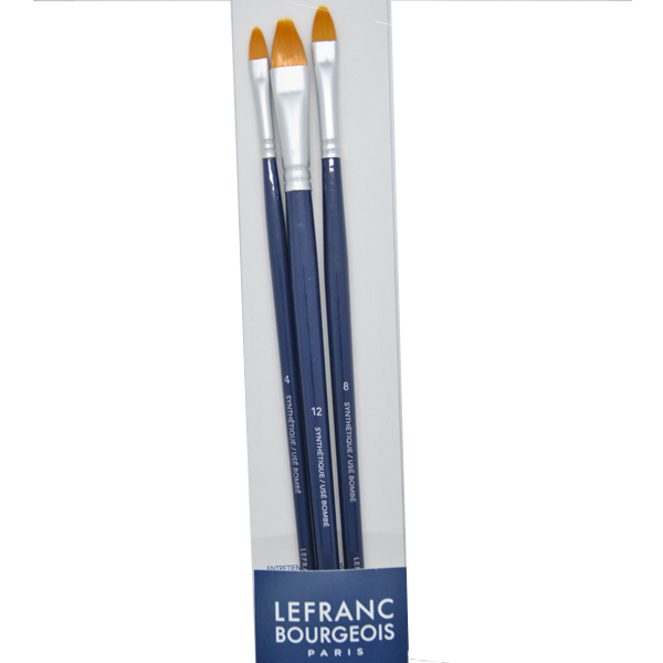 Lefranc набір пензлів Fine Synthetic Brushes Set (синтетика, 3 шт № 4, 8, 12) 
