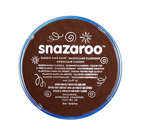 Фарба для аквагриму Snazaroo Classic, темно-коричневий, 18 ml, №999 