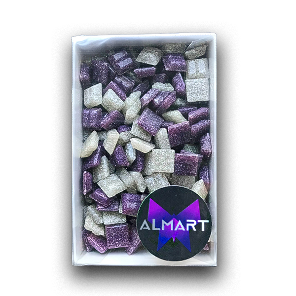Стекляная мозаика ALMART,  МИКС(XA06/XA44), 10x10 мм, 150 гр (204 шт).