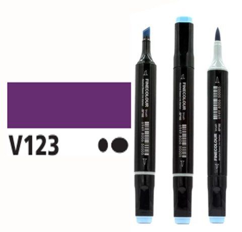 Маркер спиртовой Finecolour Brush 123 темно-фиолетовый V123
