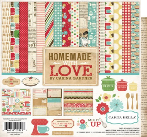 Набор бумаги Echo Park «Homemade with Love», 30х30см, 12л.+1л.ст