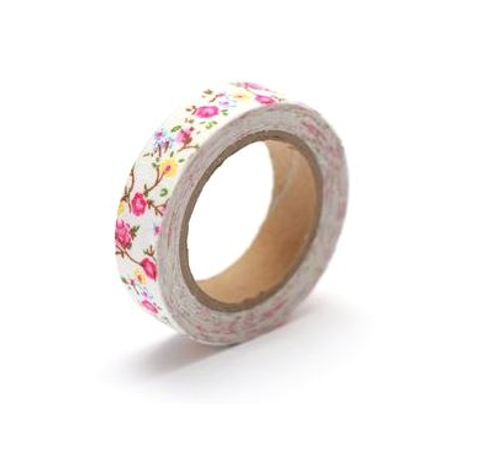 Тканевый скотч с цветочным рисунком №21, 15 мм*4 м, ScrapBerry's