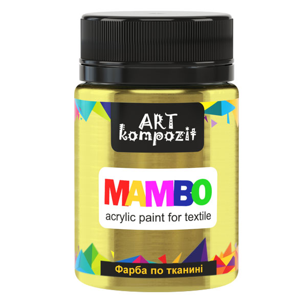 Краска для ткани MAMBO "ART Kompozit" METALLIC, цвет: 54 ЗОЛОТО, 50 ml