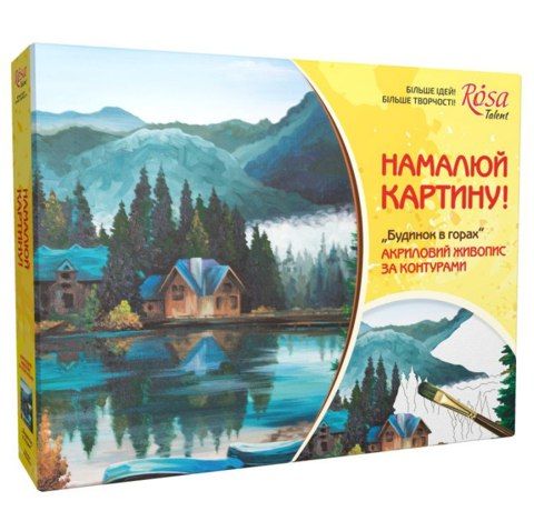 Картина по номерам Rosa Start «Дом в горах» в картонной упаковке, 35x45 см