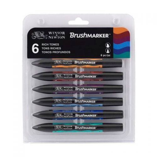 Набір двосторонніх маркерів Brushmarker Соковиті відтінки, 6 шт., Winsor&Newton 