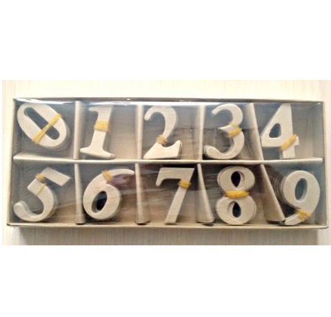 Цифры из папье-маше в коробочке ScrapBerrys, h-4см и 9х22см