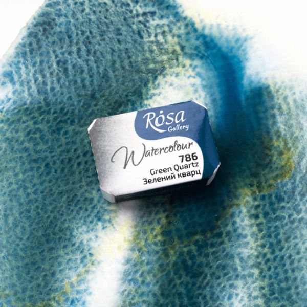 Краска акварельная ROSA Gallery ЗЕЛЕНЫЙ КВАРЦ (786), кувета, 2,5 ml - фото 2