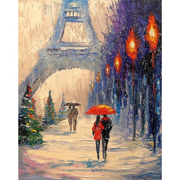 Алмазная мозаика на подрамнике Go to Art «Новый год в Париже», 40х50 см
