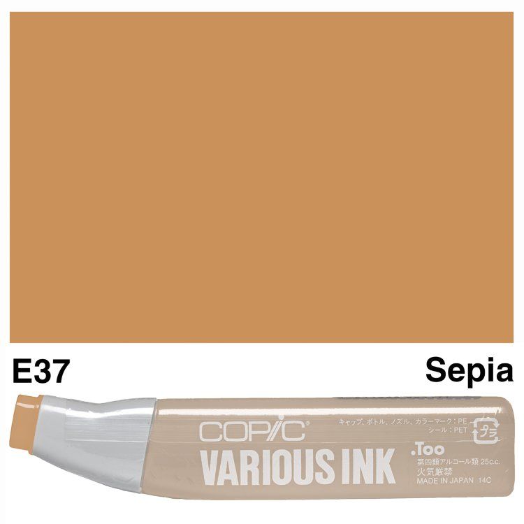 Чорнило для маркерів Copic Various Ink, #E-37 Sepia (Сепія) 