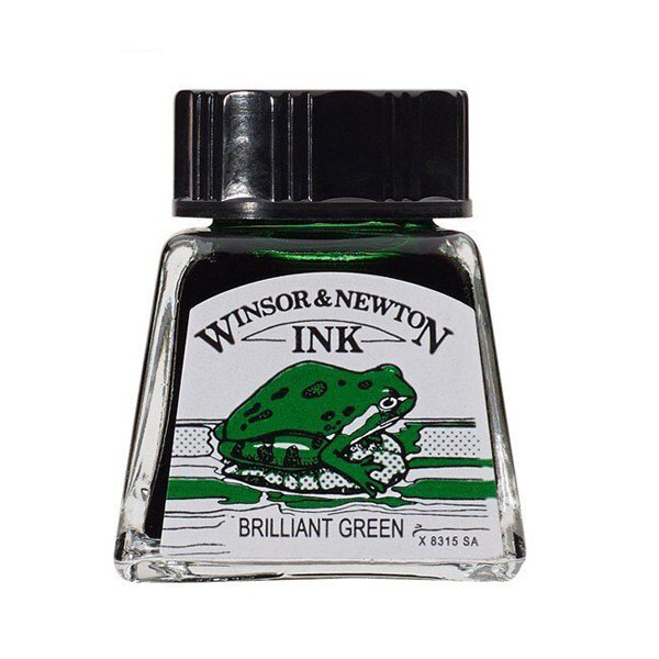 Winsor тушь Drawing Inks 14 мл, № 046 Brili Green (Зеленый) - фото 1