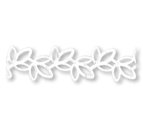 Бумажная самоклеющаяся лента «Листья» (белая), 14 мм*2 м