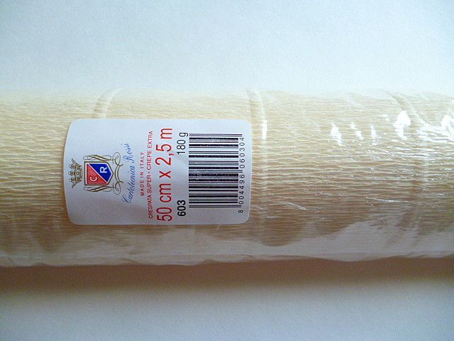Щільний креп-папір Cartotecnica Rossi (Італія), 603 айворі 50х250 см 