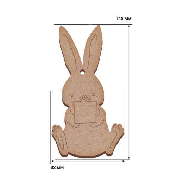 Набор заготовок для декорирования «Зайчик с подарком», МДФ, 8x15 см. Фабрика декору - фото 2