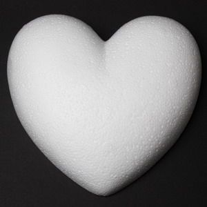 Сердце из пенопласта, (объемное) размер 13*13*6 см